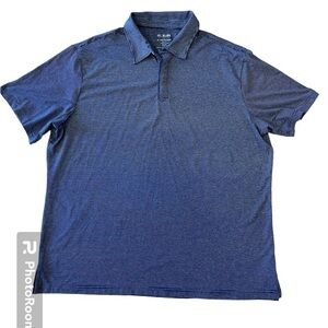 0.1 Algo men’s blue and gray striped short sleeve polo golf shirt size XXL
